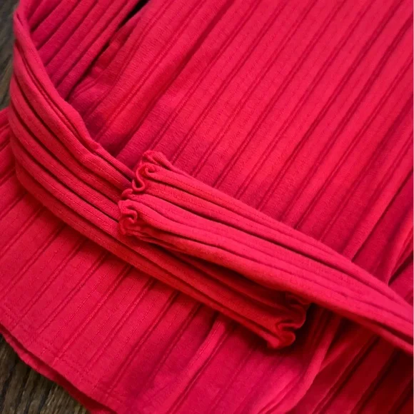 J. Crew Women's Pointelle Red Turtle Neck Top - Picture 3 of 5